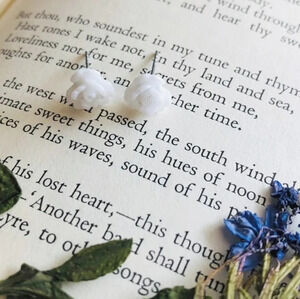 CREAMY WHITE ACRYLIC ROSE STUDS